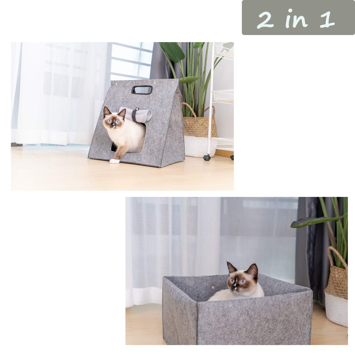 Cat Secret cave Felt pet cave house Easy Assembly Premium Felt Modern Cat Dog Small Animal Pet House Bed Condo