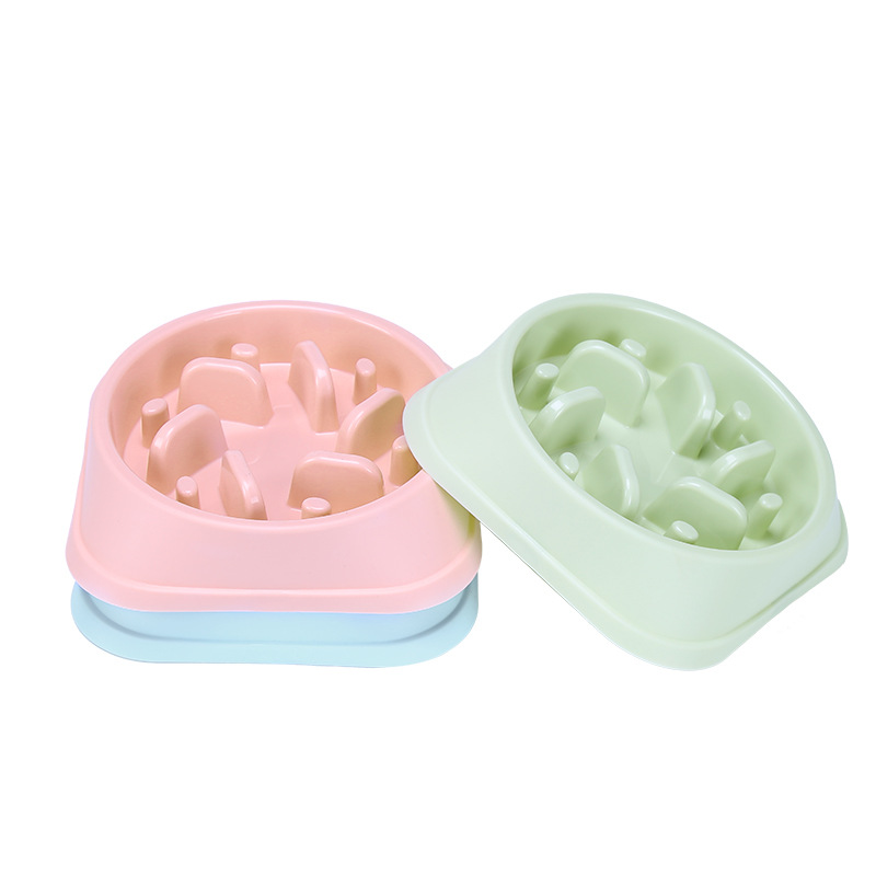 Fashion designed waterproof portable Dog Slow water Feeder Bowl Plastic Anti Choking pet Puppy Eat Plate