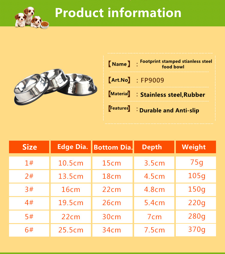 Dog Food Bowl    Stainless Steel dog bowl Pet Feeder