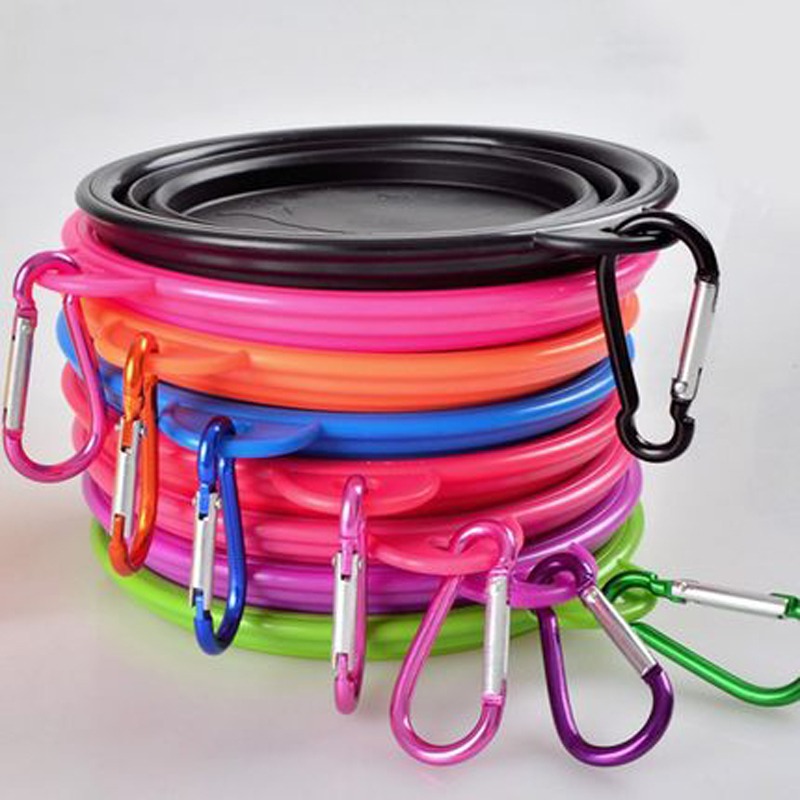 Folding Silicone Dog Bowl Large Pet Collapsible Food Container Outdoor Travel Pet Feeding Bowl Portable Dish Bowls