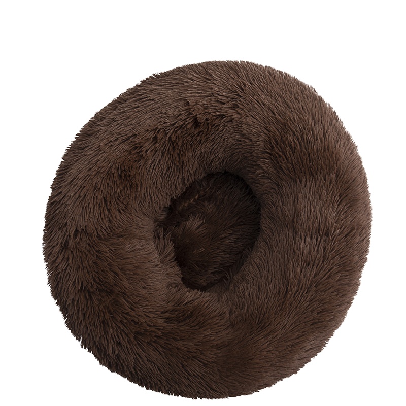 Plush round pet kennel dog bed winter warm cushion dog pad pet bed