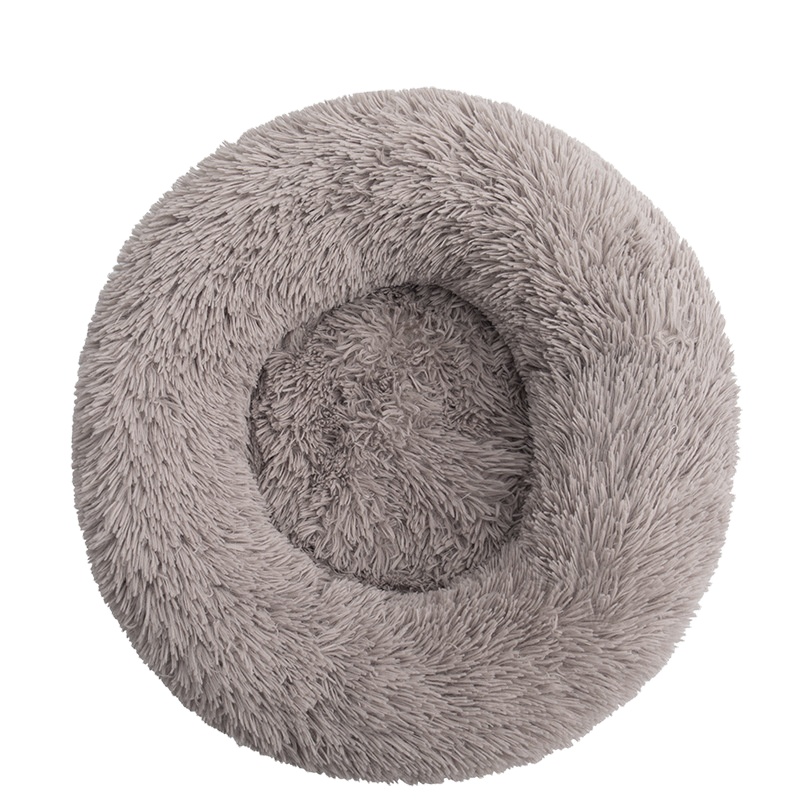 Plush round pet kennel dog bed winter warm cushion dog pad pet bed