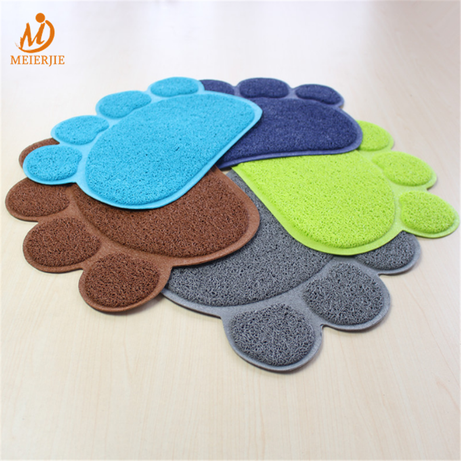 Dog Paw Shape Placemat Mat Cat Feeding Mat PVC Pet Mat