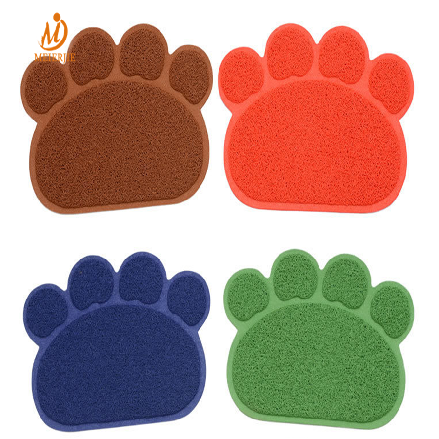 Dog Paw Shape Placemat Mat Cat Feeding Mat PVC Pet Mat