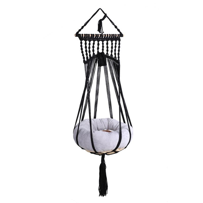 laddawan Macrame Cat Hammock  Hanging Cat Bed with Cushion  cat Swing