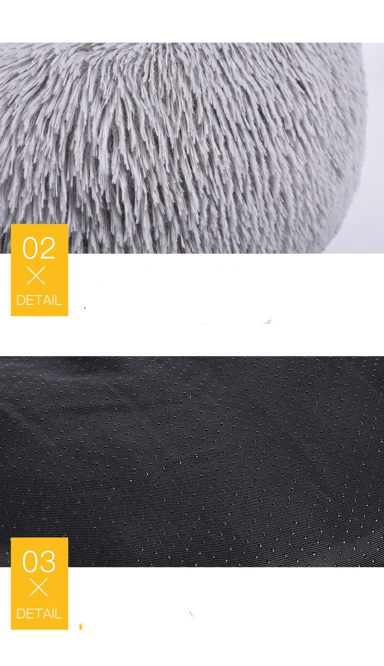 Soft Comfortable Extended Plush Mechanical Cleaning Detachable Pet Supplies Round Donut Cat Round Pet Bed