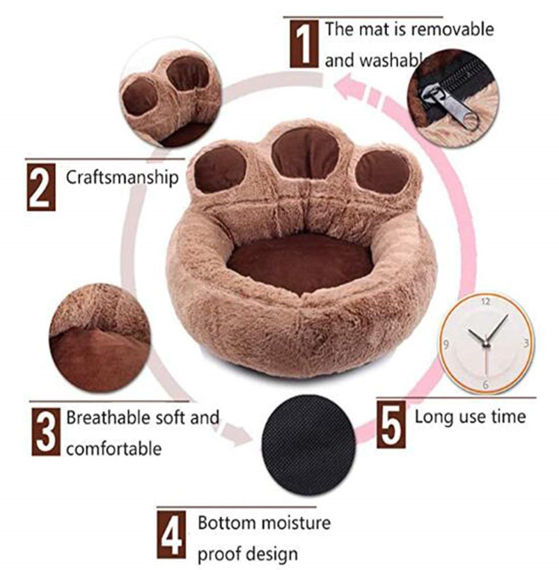 Short faux fur pet bed plush donut round dog bed Dropshipping soft wash cat bed detachable pet sofa sleeping nest