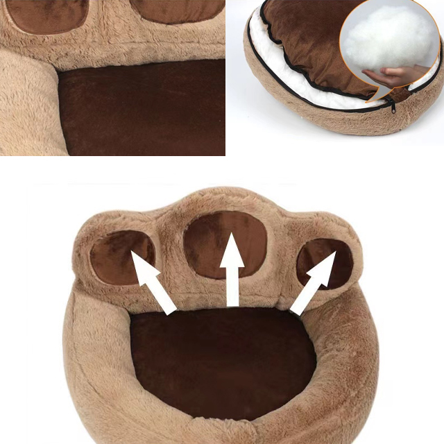 Short faux fur pet bed plush donut round dog bed Dropshipping soft wash cat bed detachable pet sofa sleeping nest