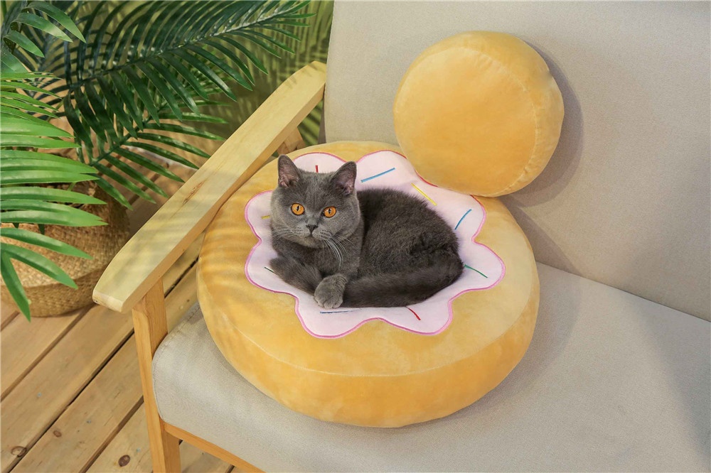 Calming Dog Bed Long Plush Donut Pet Bed Hondenmand Round Orthopedic Lounger Sleeping Bag Kennel Cat Puppy