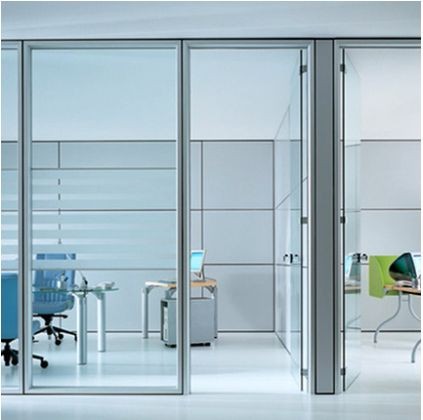 Office Interior Glass Window Aluminium Glass Partition Wall With Blinds Design Glass Office Door