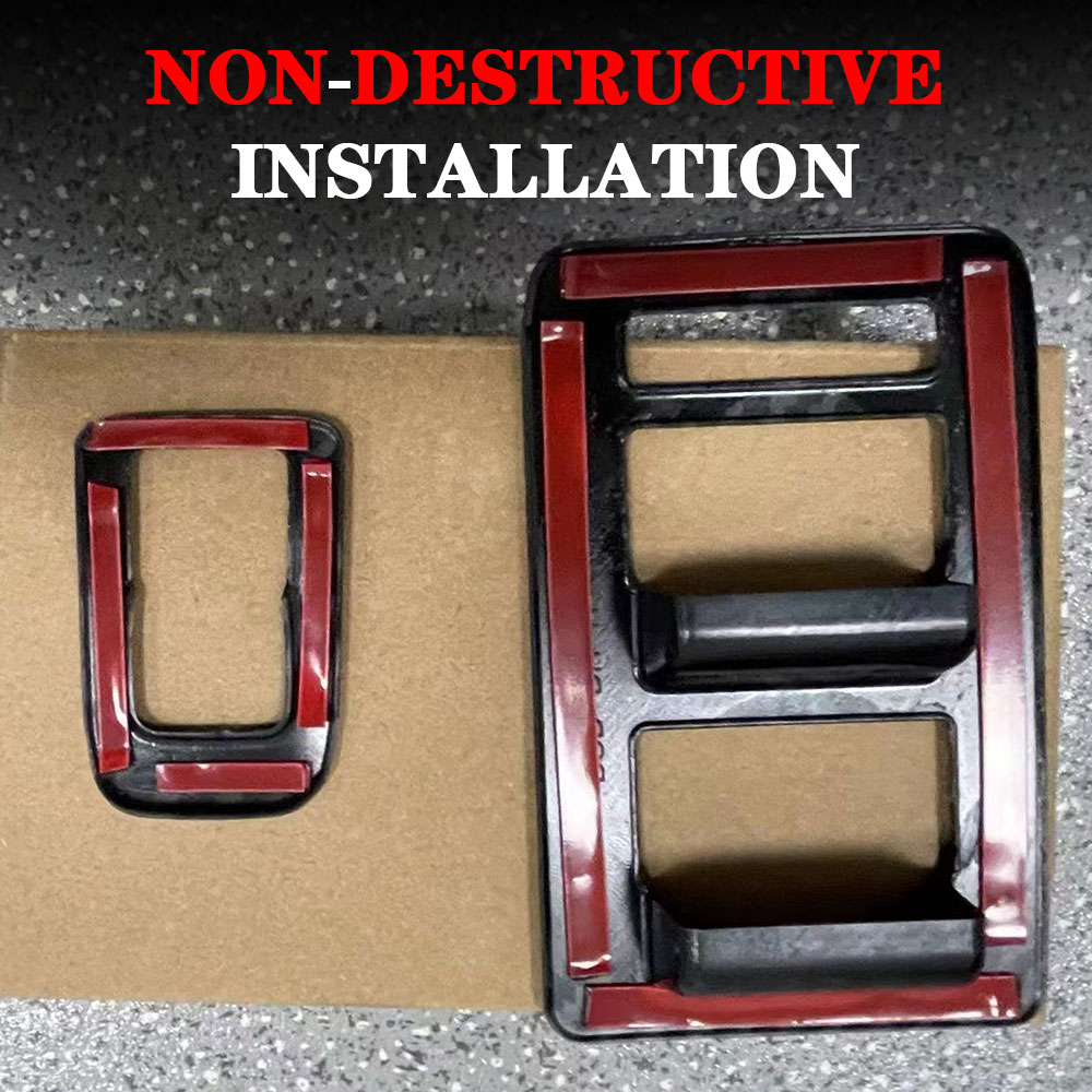 Carbon Style Decorative Abs Door Glass Window Electric Lift Accessories Sticker Fiber Switch Trim Cover For Ford Bronco