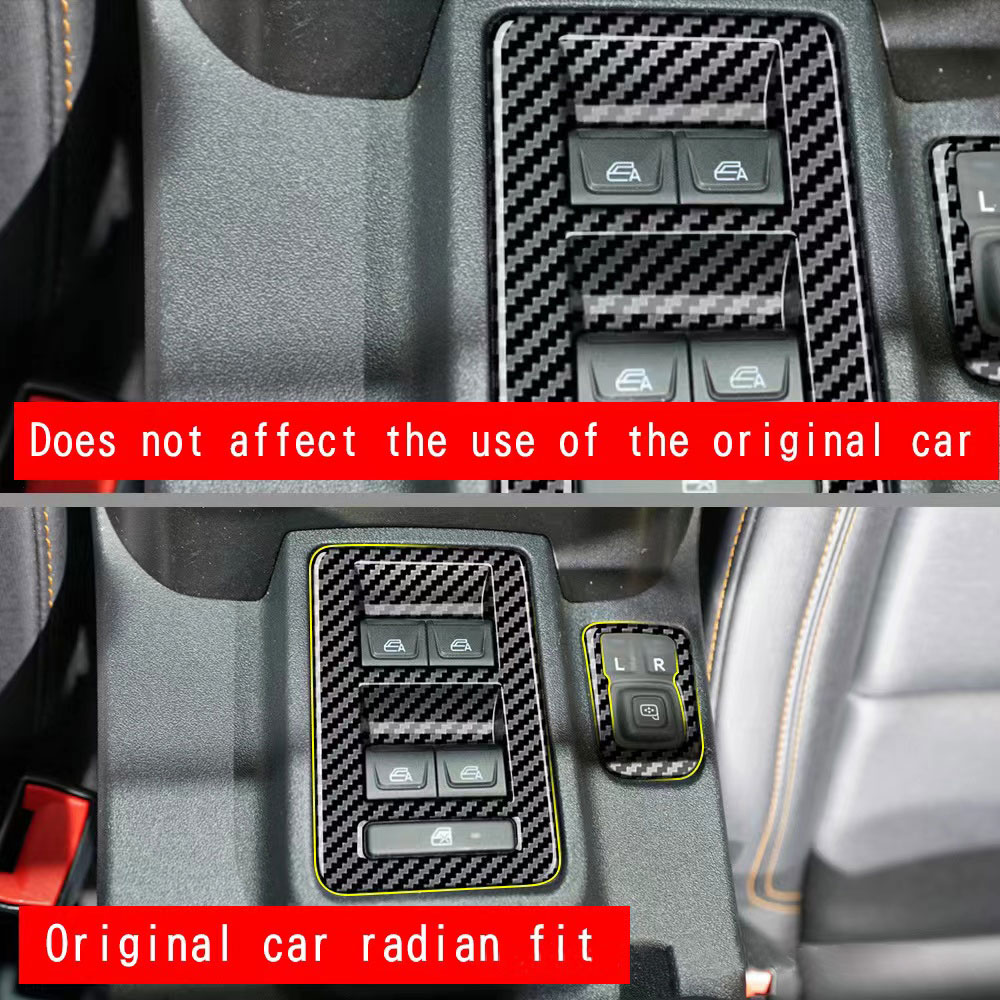 Carbon Style Decorative Abs Door Glass Window Electric Lift Accessories Sticker Fiber Switch Trim Cover For Ford Bronco