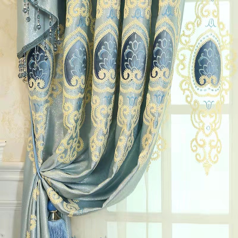 China  Living Room Window Curtain Carved Embroidered Church Curtains Backdrop Home Decoration