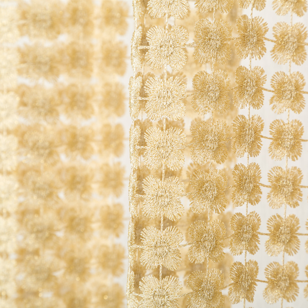 Luxury turkish embroidered lace sheer curtain for villa decoration