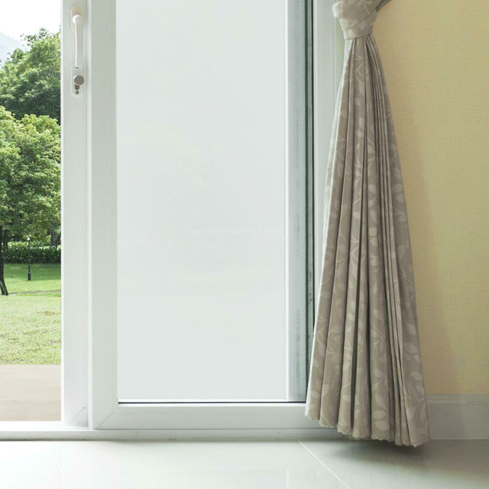 HOMIDEK Translucent Static Cling Window Film Privacy Decorative Film White Glass Film