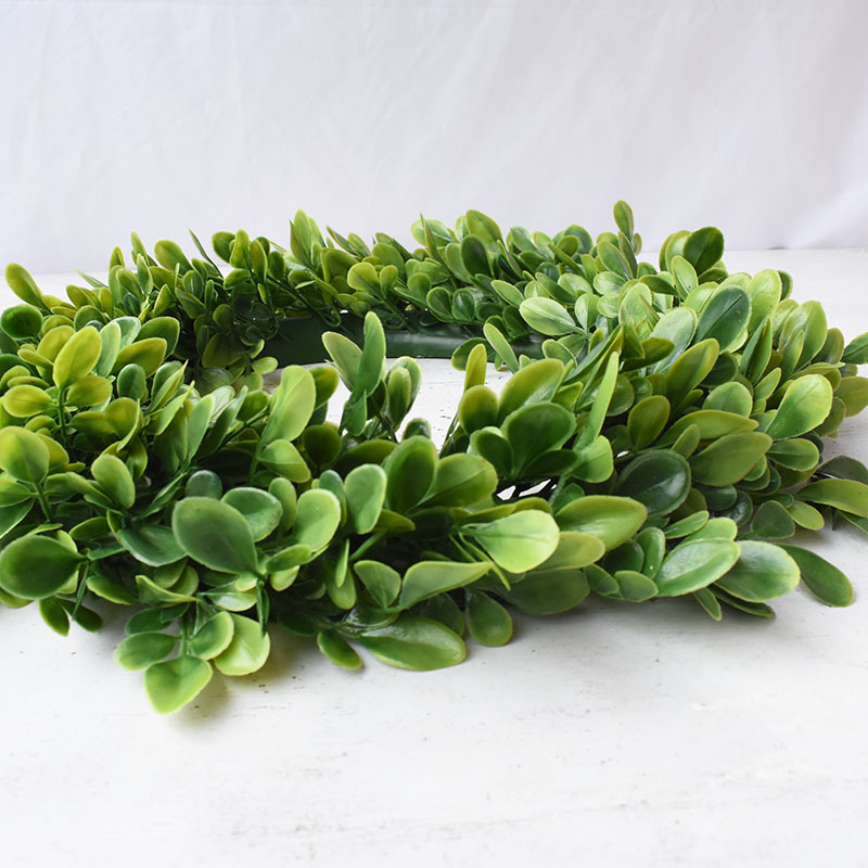  Wedding Decoration Plastic Green Leaf Garland Door Wreath Greenery Artificial Leaves Boxwood Wreaths