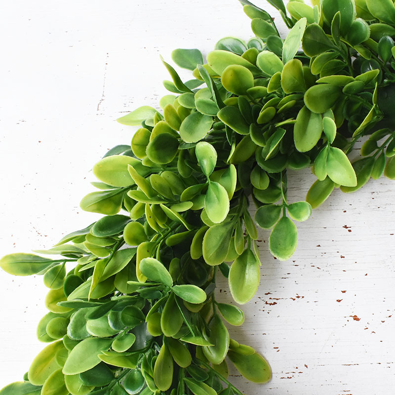 Wedding Decoration Plastic Green Leaf Garland Door Wreath Greenery Artificial Leaves Boxwood Wreaths