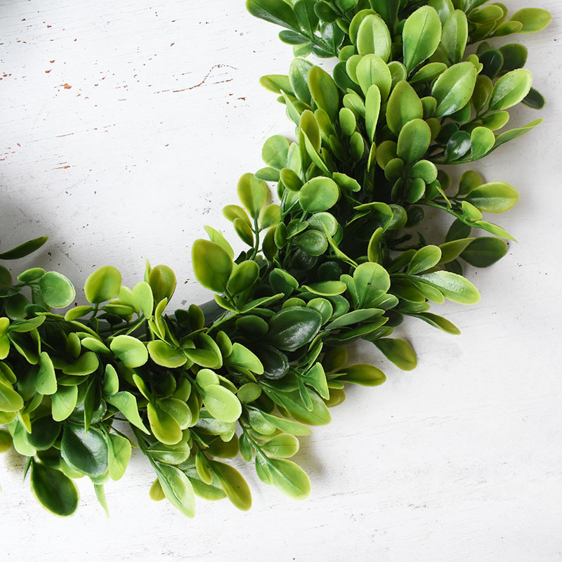  Wedding Decoration Plastic Green Leaf Garland Door Wreath Greenery Artificial Leaves Boxwood Wreaths
