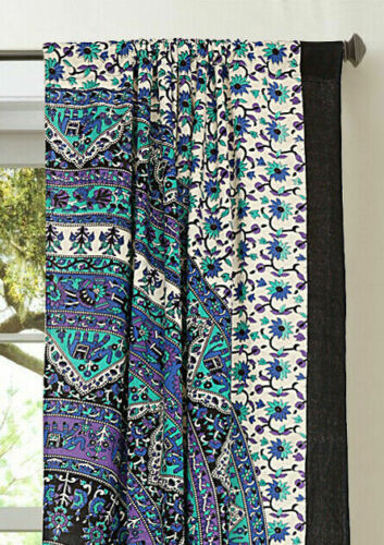 Mandala Curtains Bohemian Decor Panel Room Divider Tapestry Drapes, Window Treatment Bohemian Art
