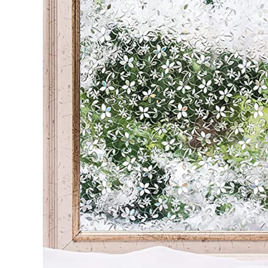 Frosted Window Privacy Film Non-Adhesive Glass Film Etched Removable Door Window Covering Static Cling for Bathroom Kitc