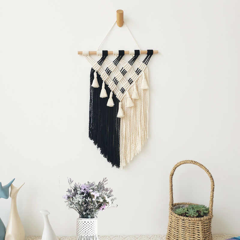 100% Cotton Crochet Living Room Bedroom Wall Decoration Hand Woven Ornament Art Macrame Wall Hanging Boho