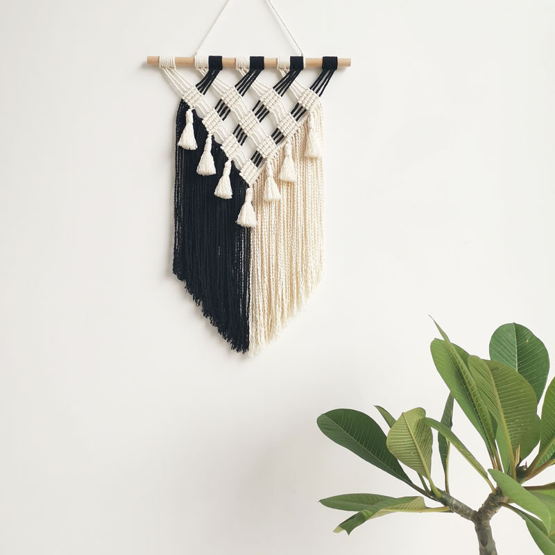 100% Cotton Crochet Living Room Bedroom Wall Decoration Hand Woven Ornament Art Macrame Wall Hanging Boho