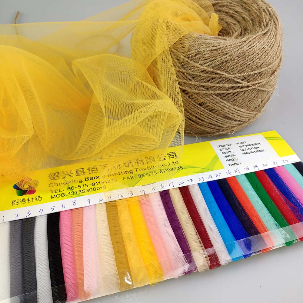 Various color ready for bulk softly 100% nylon net fabric for mosquito net