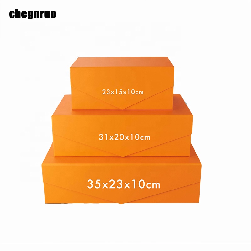 Chengruo Shipping Low Moq Stock Book Style Shape Plate Foldable Magnetic Closure Gift Packaging Paper Box With Ribbon