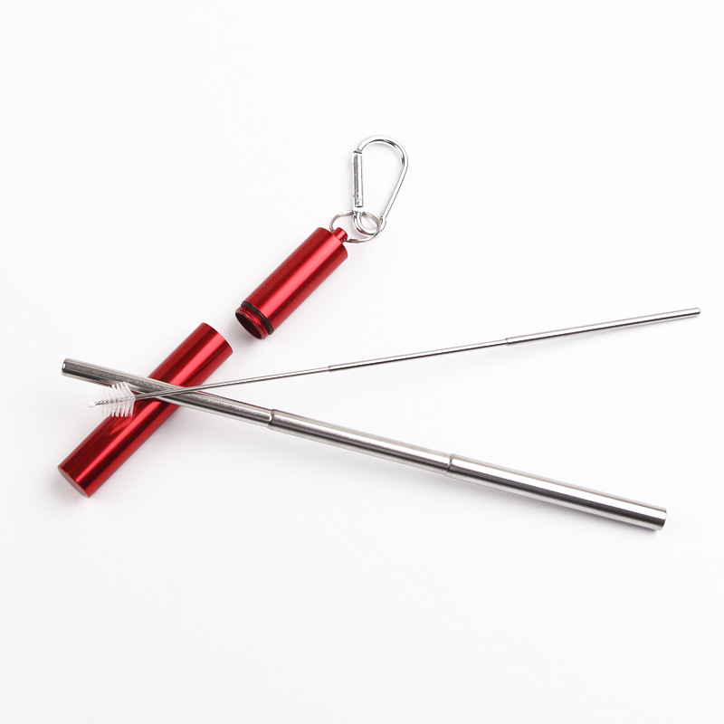   amazon foldable reusable straws 304 stainless steel foldable drinking straw with case