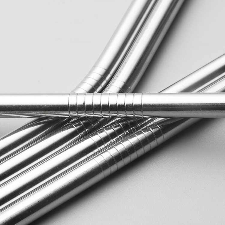 Portable Eco friendly 8pcs boba metal straw set with pouch Support  stainless steel drinking straw Wth Bag