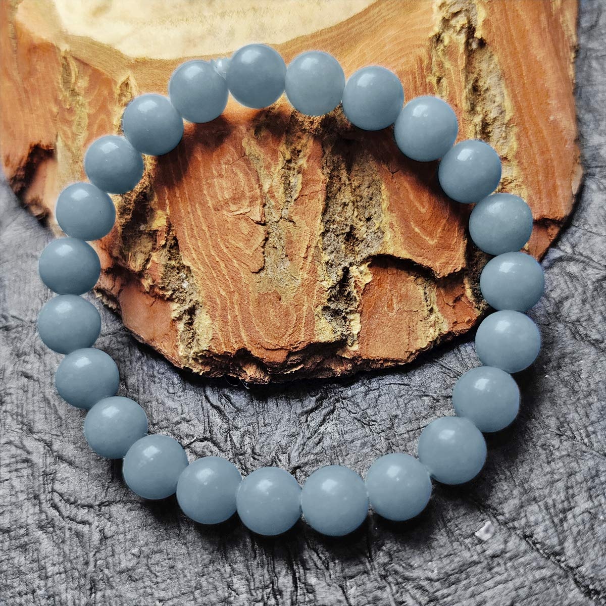 Natural Healing Light Blue Angelite Crystal Bracelet For Decoration Gifts
