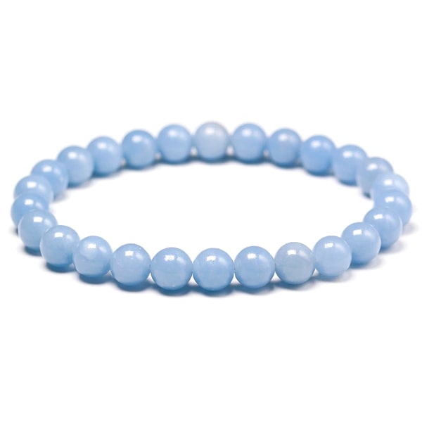 Natural Healing Light Blue Angelite Crystal Bracelet For Decoration Gifts