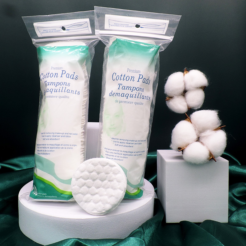 100% organic disposable  cosmetic round facial cleansing pad eco friendly reusable cotton face makeup remover pads