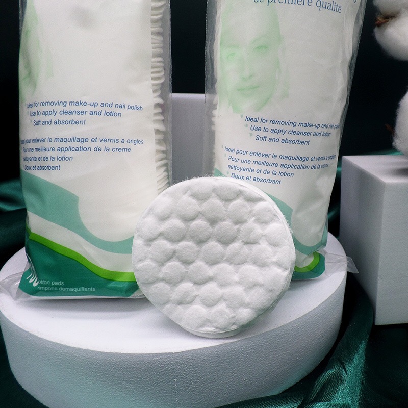 100% organic disposable  cosmetic round facial cleansing pad eco friendly reusable cotton face makeup remover pads