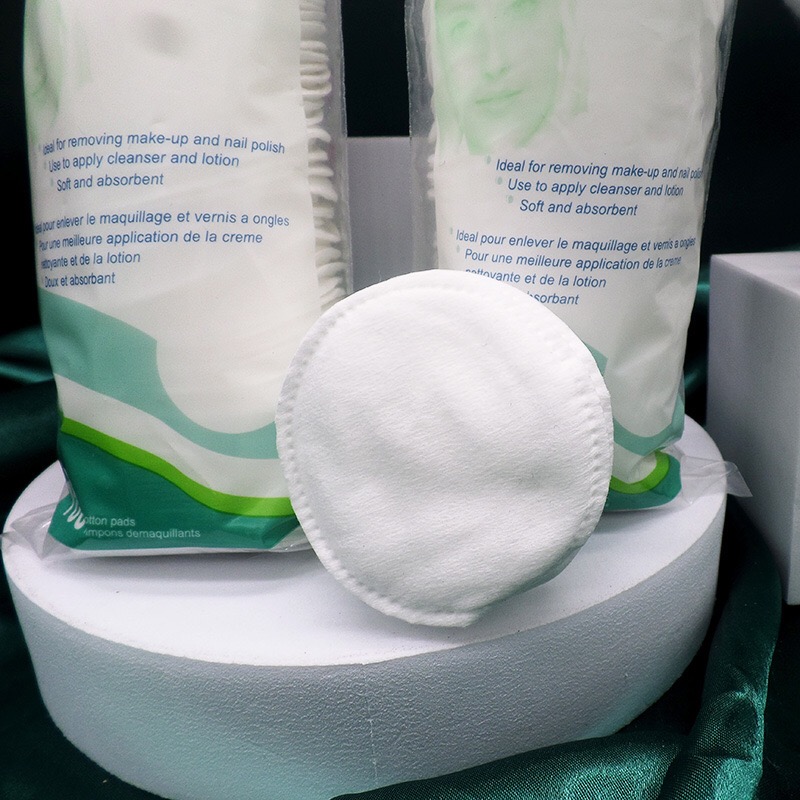 100% organic disposable  cosmetic round facial cleansing pad eco friendly reusable cotton face makeup remover pads