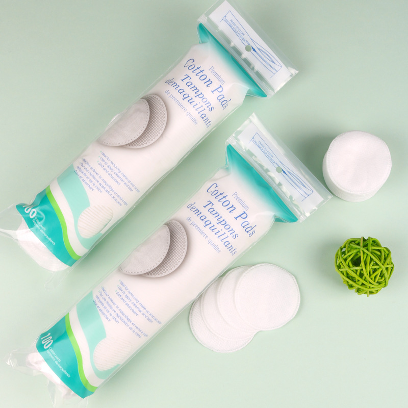 Disposable facial cleansing rounds makeup remover cleaning cotton pads in bag