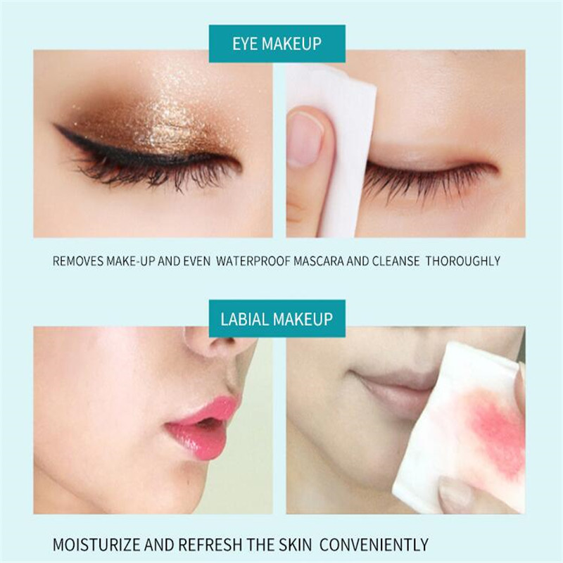 No  Eye Makeup Remover Wet Wipes Lazy People Disposable Cosmetic Remove Towel Facial Cleansing Pad Cotton Pads