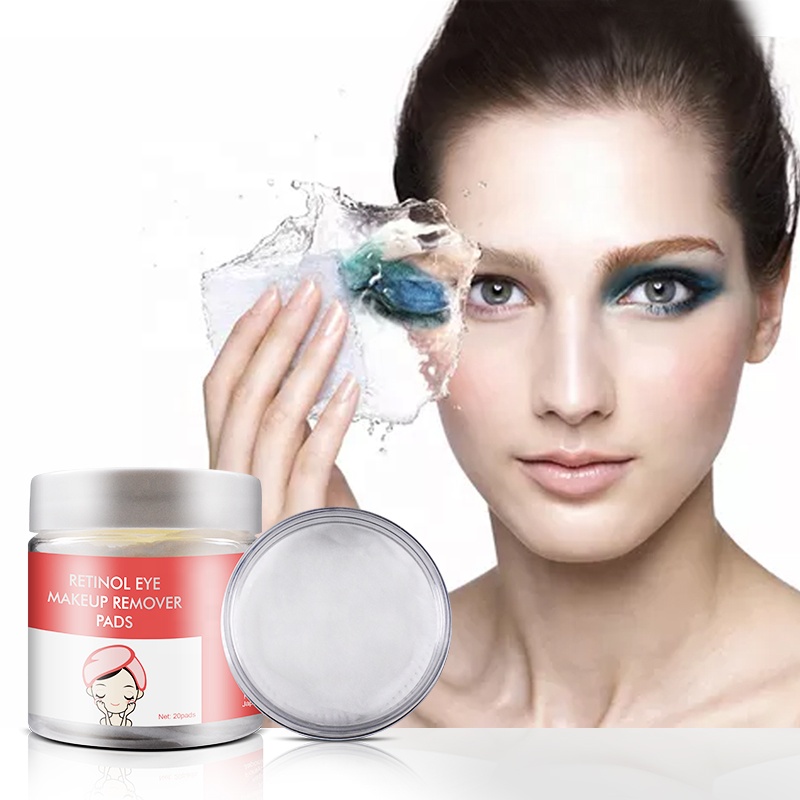 Private label  Facial Cleansing Pads Retinol Eye Makeup Remover Pads Bamboo Cotton  Peeling Makeup Pads