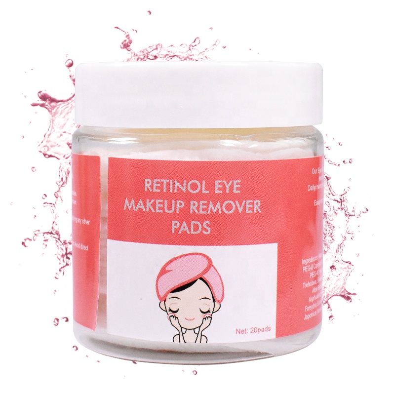 Private label  Facial Cleansing Pads Retinol Eye Makeup Remover Pads Bamboo Cotton  Peeling Makeup Pads