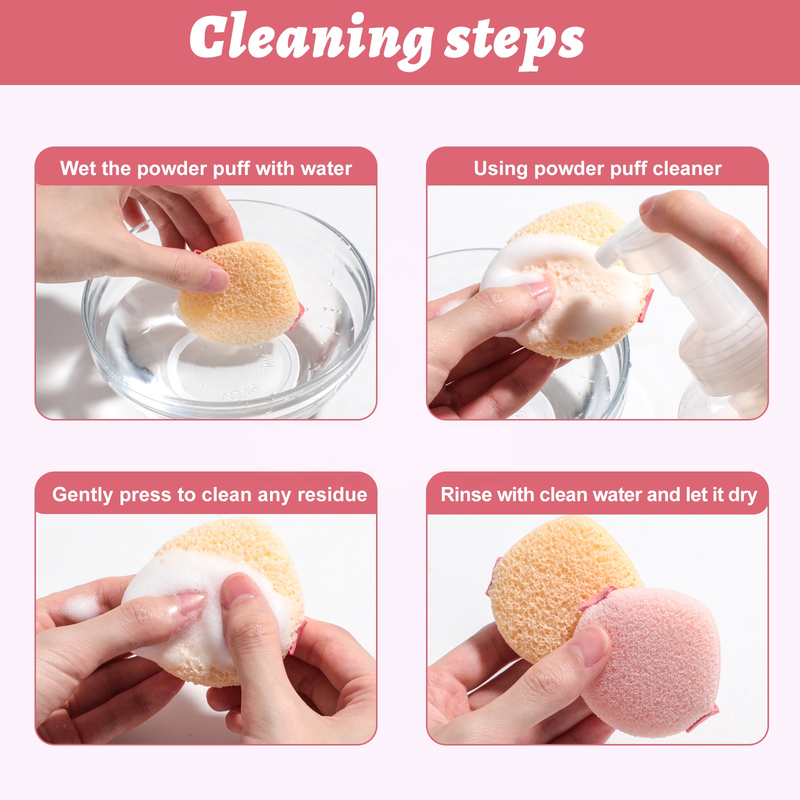 BS-MALL Facial Cleansing Sponges Skin-friendly Reusable Soft Reusable Makeup Removal Pad Facial Cleansing Exfoliating Sp