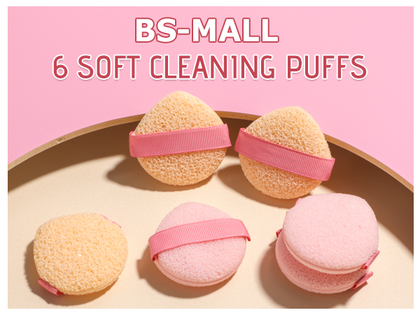BS-MALL Facial Cleansing Sponges Skin-friendly Reusable Soft Reusable Makeup Removal Pad Facial Cleansing Exfoliating Sp