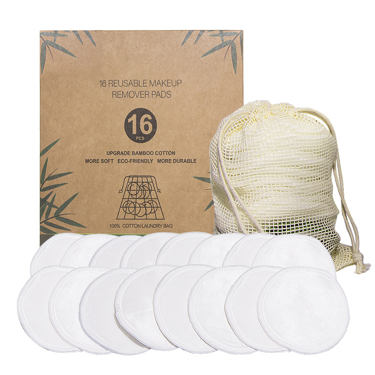  Reusable Bamboo Eco-friendly Make Up Remover Puff Velvet Washable Makeup Remover Pads