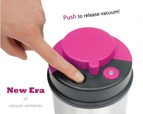 2200ML AS plastic BPA  round  Proof Vacuum Sealed Herbs Containers set airtight food fresh keeper vacuum sealed food sto