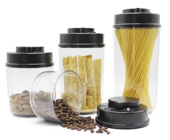 2200ML AS plastic BPA  round  Proof Vacuum Sealed Herbs Containers set airtight food fresh keeper vacuum sealed food sto