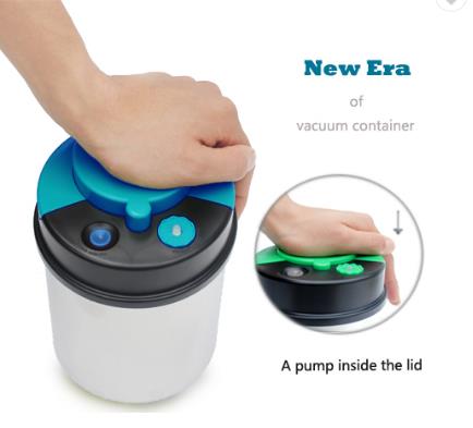 2200ML AS plastic BPA  round  Proof Vacuum Sealed Herbs Containers set airtight food fresh keeper vacuum sealed food sto
