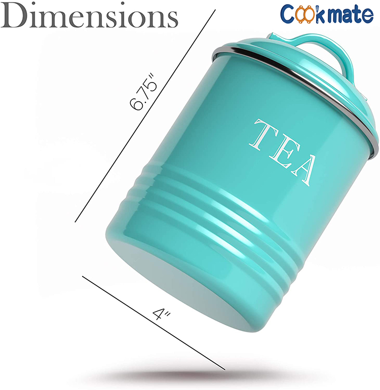 Airtight Kitchen Canister Decorations with Lids Metal Rustic Farmhouse Country Decor Containers for Sugar Coffee Tea Sto