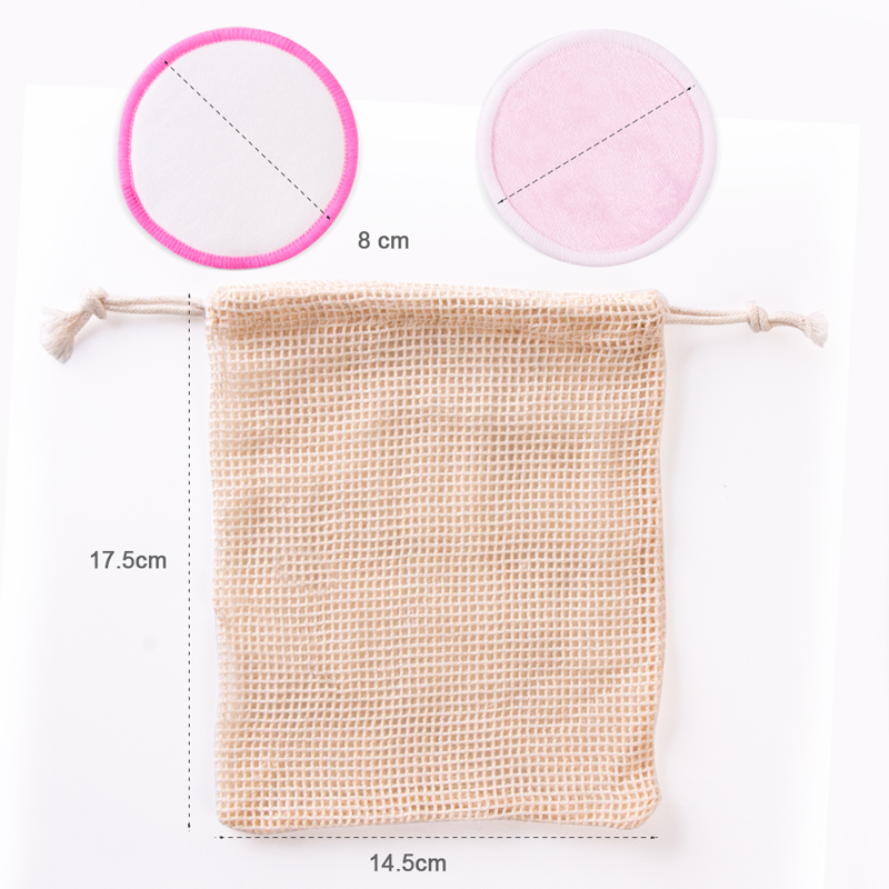  Organic Round private label reusable bamboo makeup remover makeup cotton pads