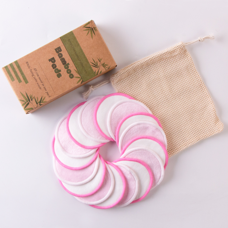  Organic Round private label reusable bamboo makeup remover makeup cotton pads