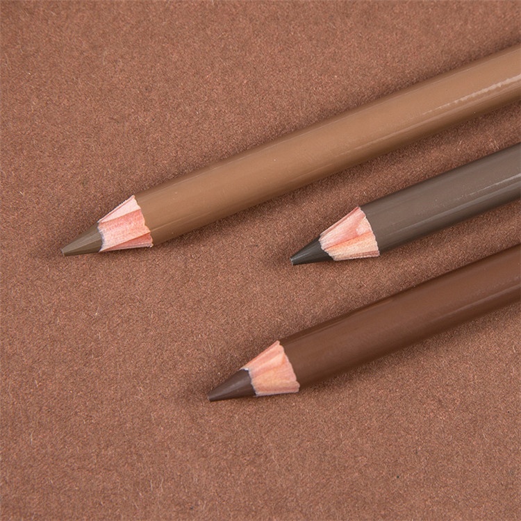  Private Label 3 Colorful Cosmetic Wooden Eyebrow Pen Cosmetic Easy To Color Wooden Eyebrow Pencil