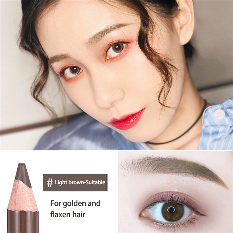  Private Label 3 Colorful Cosmetic Wooden Eyebrow Pen Cosmetic Easy To Color Wooden Eyebrow Pencil